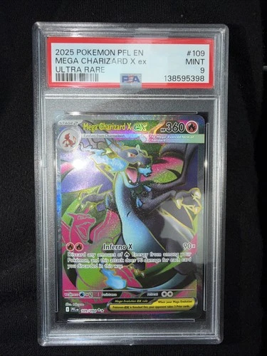 Mega Charizard x EX 109/094 Me02: Phantasmal Flames Holo PSA 9