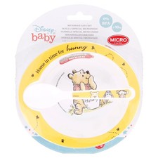 POOH RAIN CHECK 2-delige babyvestset voor baby's, kom en lepels, BPA-vrij en mag