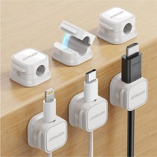 6 Pack Magnetic Cable Clips Cable Smooth Adjustable Cord Holder, Under Desk...