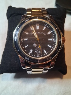 US Polo Assn Watch Men Two Tone Black Dial 44MM 