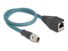 Delock M12 X-coded 8 Pin Male to RJ45 Female Adapter Cable 50 60071