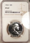 1963 Franklin Half Dollar NGC graded PF 67, Very Bright & Flashy, (015).