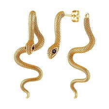 Vintage Gothic Snake Earrings Gold Silver Dangle Punk Serpent Trendy Jewelry New