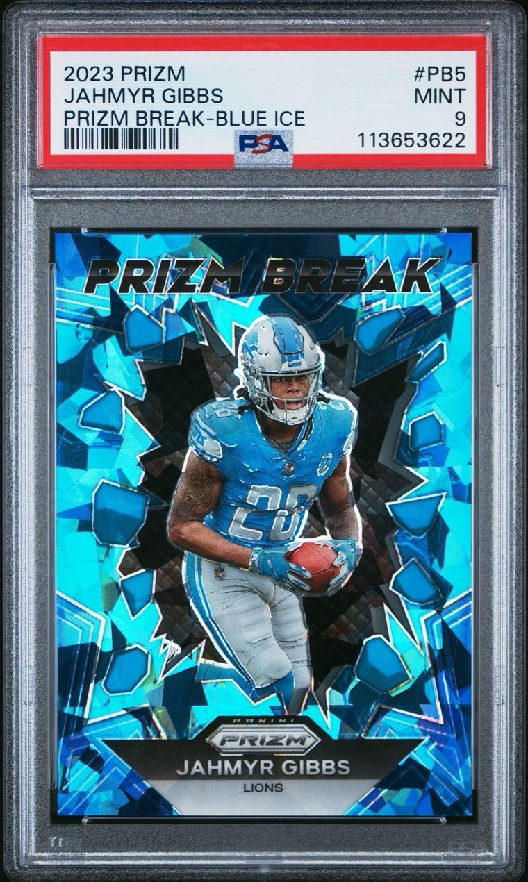 Jahmyr Gibbs (RC) PSA 9🔥Blue Ice Prizm /99🔥Color Match!!  2023 Prizm!! view 2