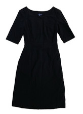 Gap Women's Dress Size 0 Black Short Sleeve Knee Length Pencil Sheath Cocktail