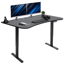 VIVO Electric 63 x 32 Stand Up Desk, Black Table Top, Black Frame