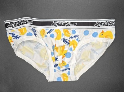 AussieBum Men's Cotton 'BlowUp' Brief Underwear Size M L Yellow Ducks NWT!