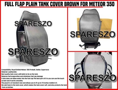 FULL FLAP PLAIN TANK COVER BROWN FIT FOR ROYAL ENFIELD METEOR 350