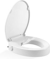 Raised Toilet Seat with Bidet, Fit Elongated Bidet Toilet Seat, Non-Electric Ele