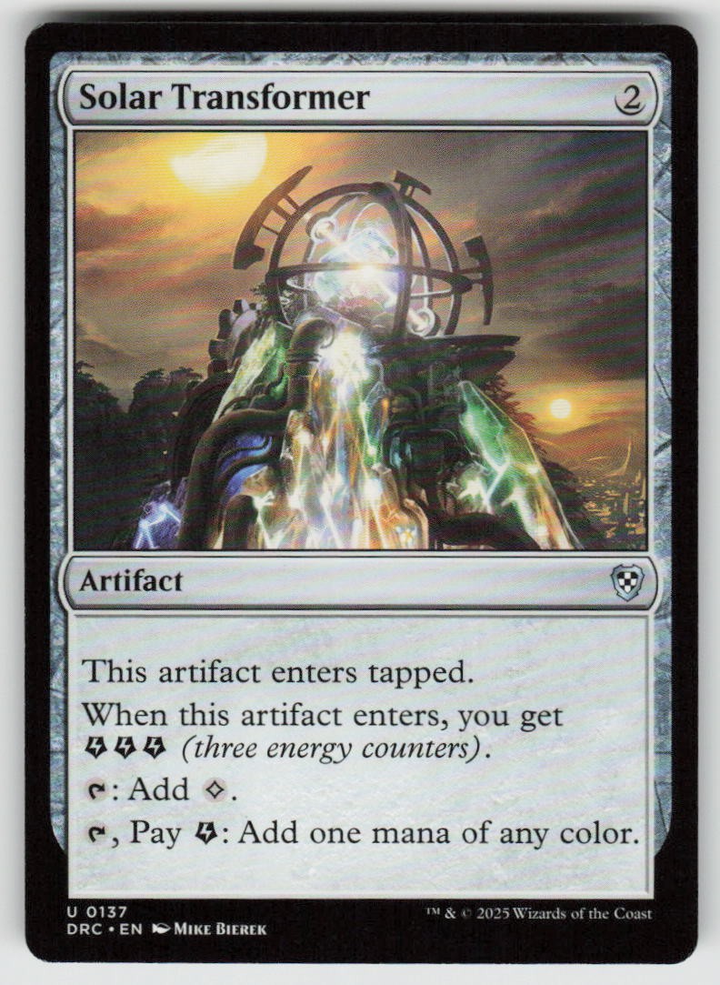 Solar Transformer Uncommon Commander: Aetherdrift 137 MTG Near Mint