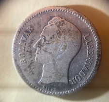 1921 Bolivar Libertador Estados Enidos de Venezuela Gram.5 Lei 835 Silver Coin