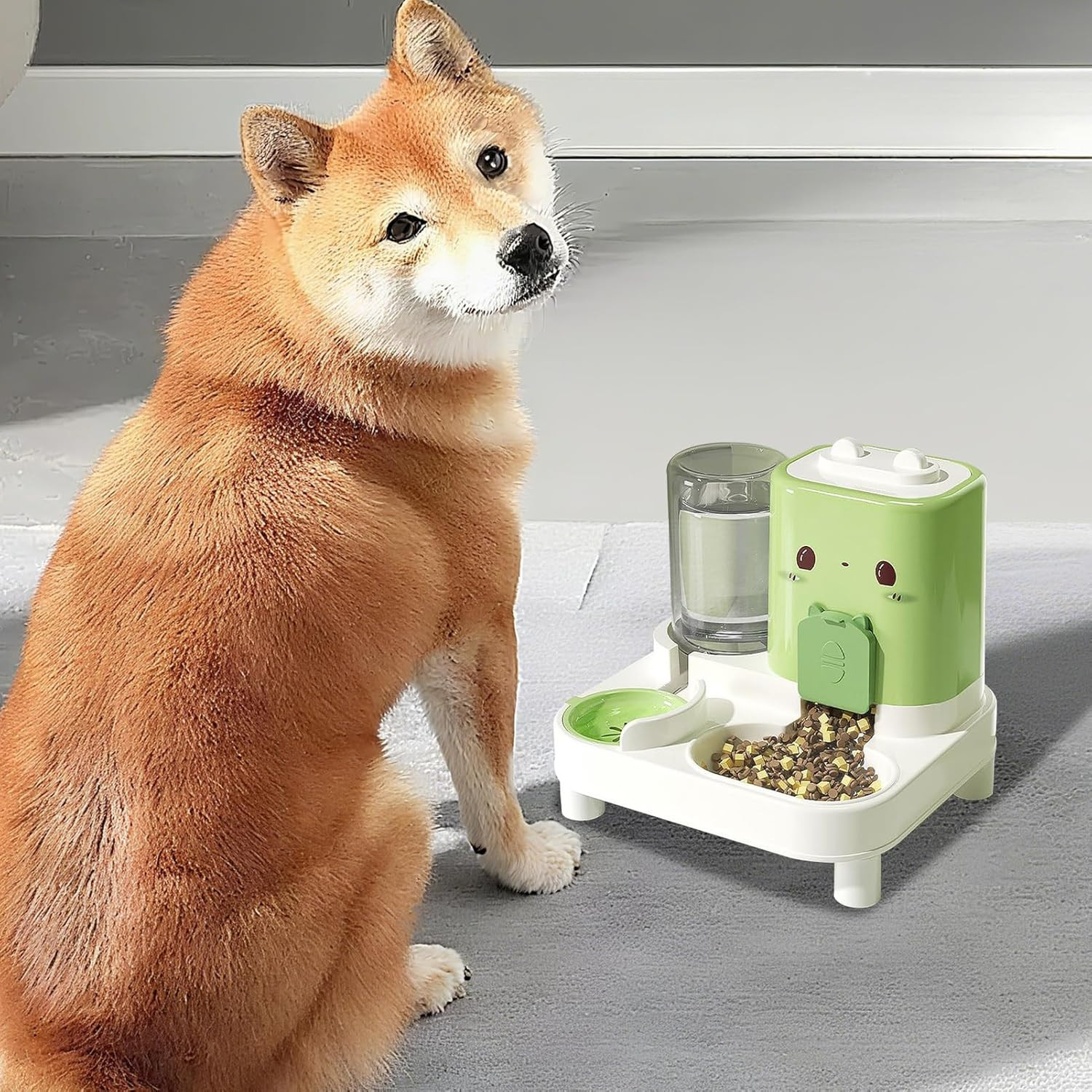 Set 2 in 1 Distributore Automatico Cibo e Acqua Gatti e Cani a Gravità - 2
