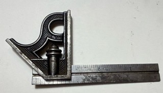 Vtg L.S. STARRETT 4” Combination Square w/No. 4 Hardened Rule Machinist Tool USA