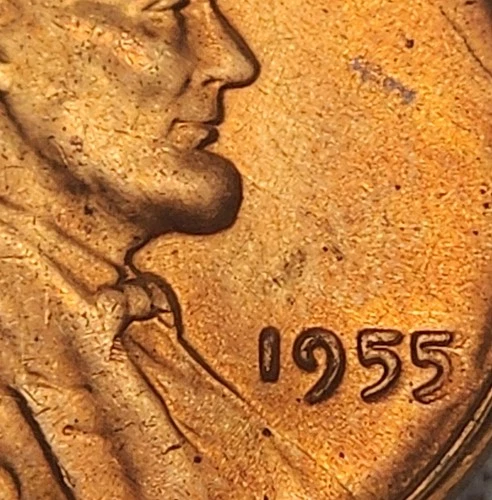 1955 P Lincoln Wheat Cent Penny "Poor Man's Double Die" Unc BU Red - LC-5505f