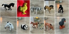 Vintage Tier Minimaturen Figuren Pferde,Huhn,Vogel,Kalb,Tiger,Gorilla,Antilope
