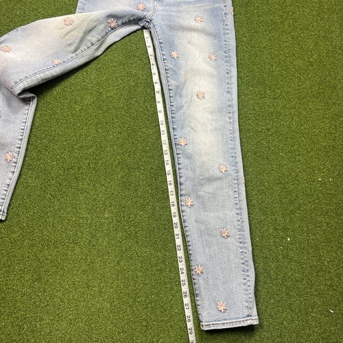 Driftwood Jeans Gizelle Women's 24 High Rise Embroidered Floral Daisy Light Wash - Picture 13 of 23