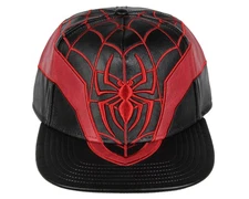 Marvel Comics Spider-Man Miles Morales Suit Embroidered Faux Leather Snapback