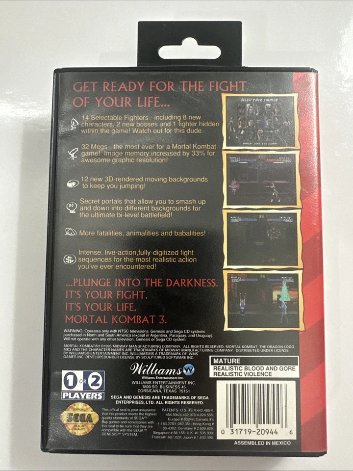 Mortal Kombat 3 (Sega Genesis) CIB Complete - Tested - Image 2 of 4