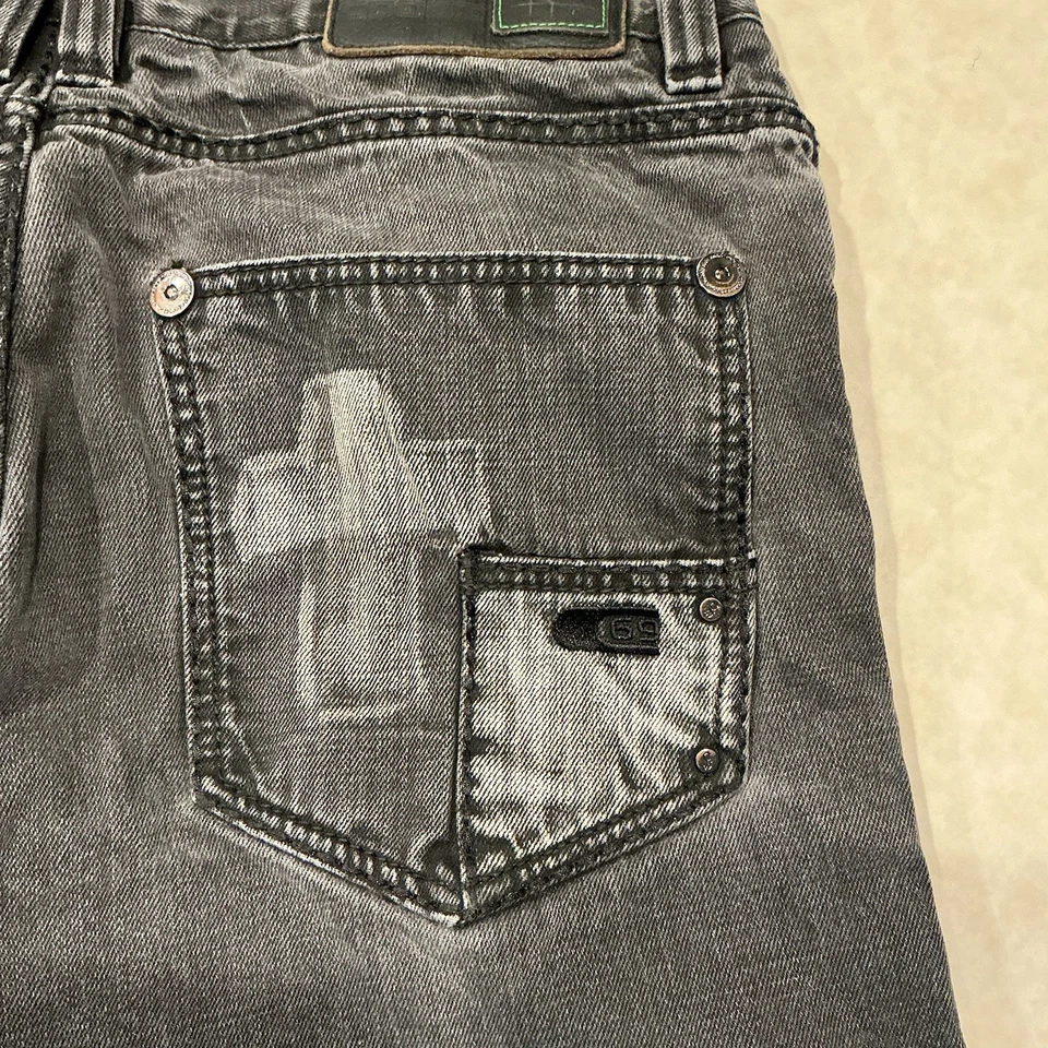 Jeans Coogi Para Hombres 34x34 Negros Denim Sueltos Pierna Ancha Ropa de Calle Patín Hip Hop Y2K Foto 4 de 4