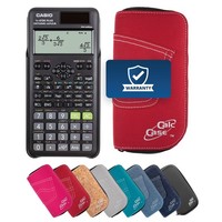 Casio FX-87DE+ 2Nd Schulrechner + Schutztasche, Schule&Studium - Basic Set Rot