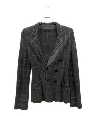 GIORGIO ARMANI                    knit tailored jacket gray