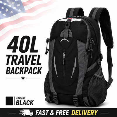 Large Capacity Travel Backpack Heavy Duty Outdoor Hiking Camping Rucksack 40LBag