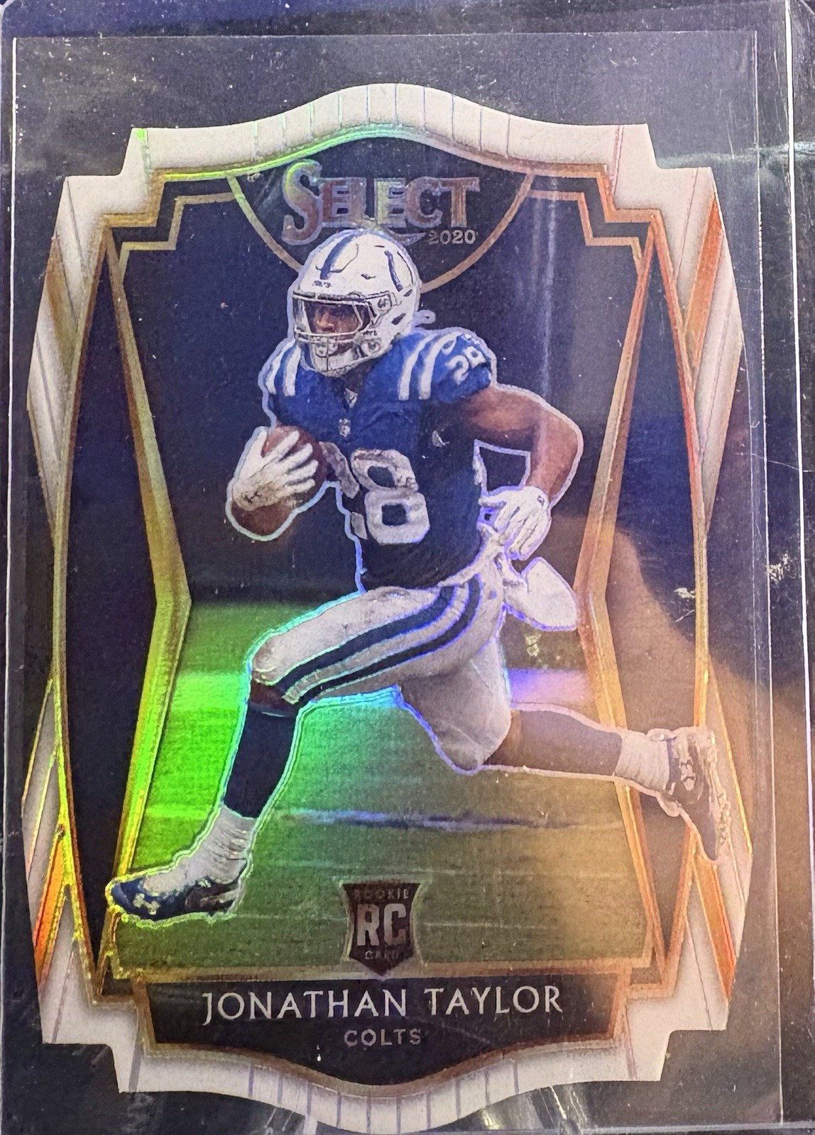 2020 Panini Select - Premier Level Jonathan Taylor #153 White Prizm Die-Cut (RC)