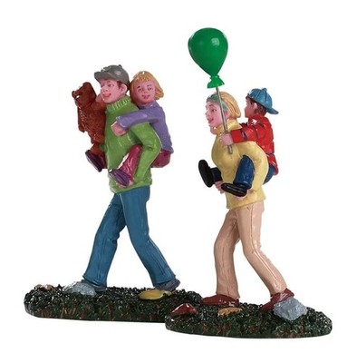 Lemax Coming From The Fair Holiday Village/Carnival/Train Accent 2-Piece Set
