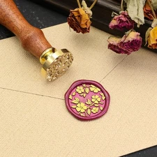 Botanical Begonia Wax Seal Stamp Kit with 200pcs Sealing Wax Beads, Great for...