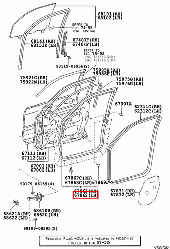 Genuine Lexus GX470 UZJ120 Front Left LH Door Rubber Seal - Picture 7 of 7
