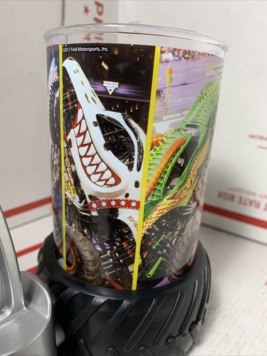 Monster Jam Fire & Ice Collectible Souvenir Cup with Tire / Gear Shift Base #2 - Picture 6 of 12