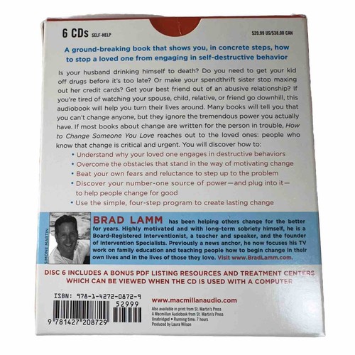How to Change Someone You Love Four Steps to Help You Brad Lamm Unabridged 6 CDs - Picture 2 of 6