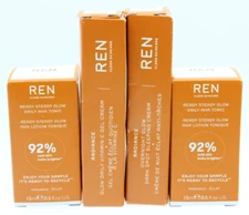 4 Pcs REN 92% Ready Steady Glow & Radiance Daily, Radiance Overnight