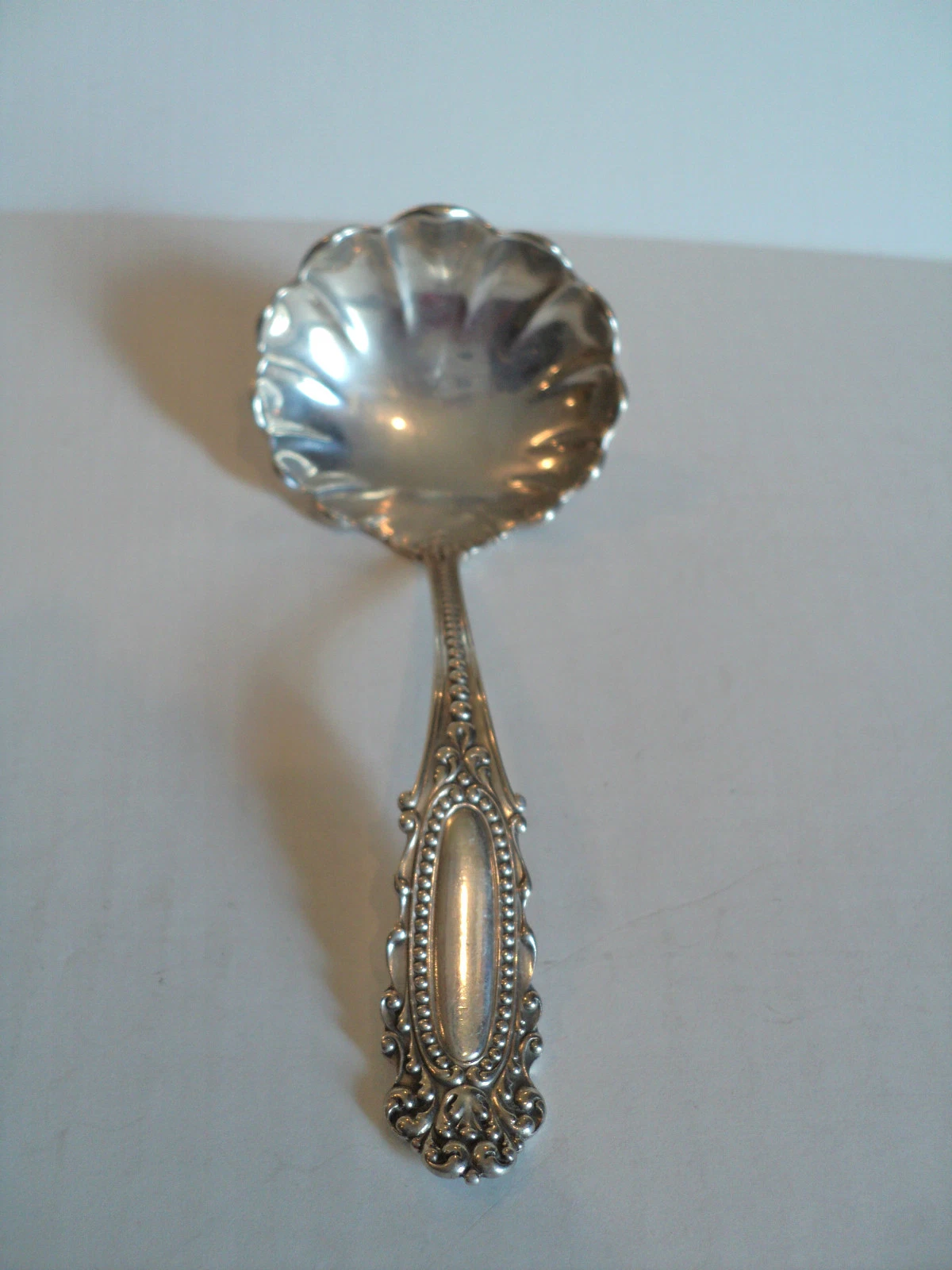 MECHANICS SILVER CO ./ WATSON STERLING SILVER "EUGENIE" SAUCE LADLE, c. 1895
