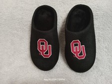 FOCO NCAA Men's Oklahoma Sooners 2022 Big Logo - Black Slippers SAI0622-00001