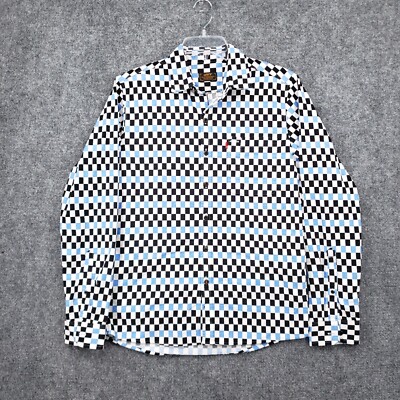 Levis Skateboarding Button Up Shirt Mens S Small Blue Check