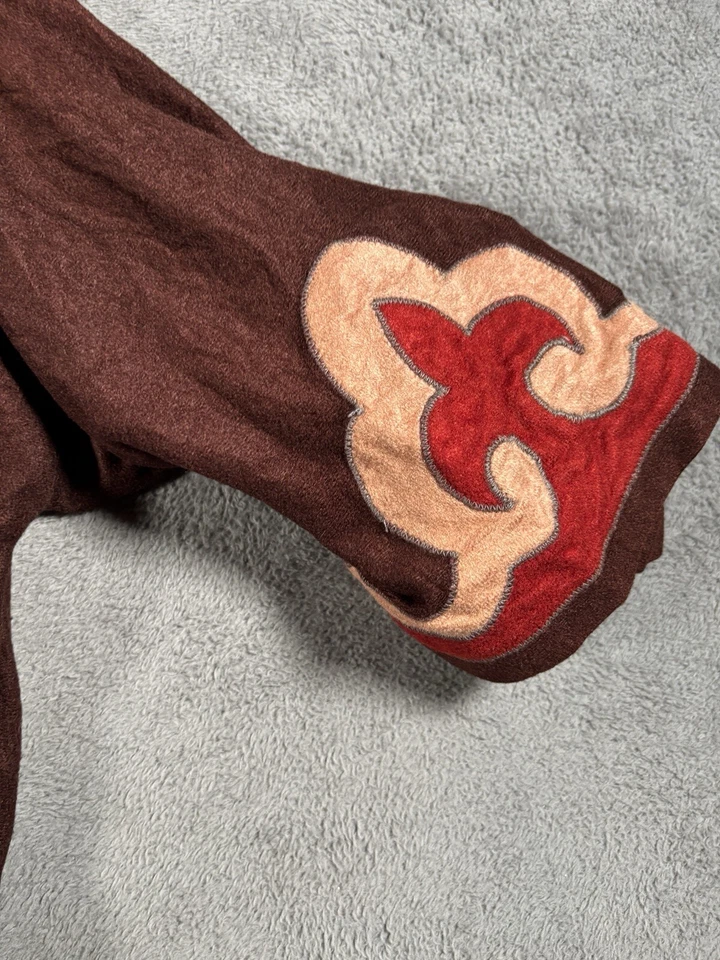 ВИНТАЖНЫЙ медальон халат для взрослых большой перевязочный курительная куртка 60-х/70-х коричневый оранжевый - Изображение 2 из 4