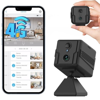 5MP 4G SIM Card/WIFI Mini Camera Built-In Battery PIR Motion Detection Security