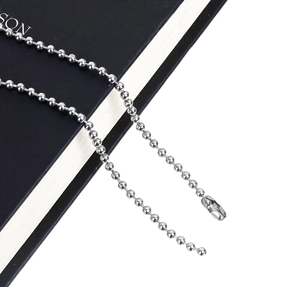 Collana PIASTRINA MILITARE Acciaio inox CATENA + CIONDOLO Argento targhetta Uomo - Immagine 3 di 4