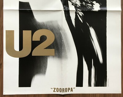 $0 ship! U2 JAPAN PROMO POSTER Zooropa DAMAGED/FOLDED big 84x59 cm