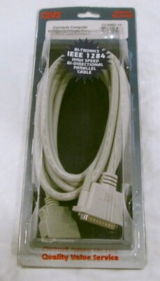  QVS IEEE 1284 Bi-Directional High Speed Parallel Cable New in BOX Sealed 