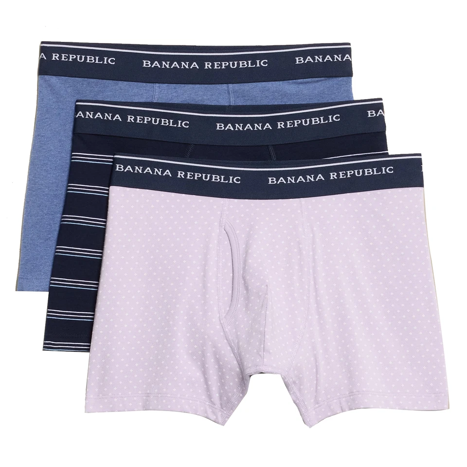 Трусы мужские боксерские Banana Republic БОЛЬШИЕ 3 пары лавандовые синие в полоску - Изображение 2 из 3