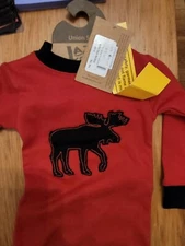 Infant Pajamas By Lazy One, Moose Pajamas, Don't Moose With Me, Sz 6 months PJs
