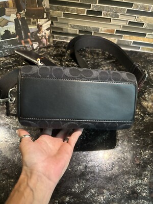 Coach Axel Crossbody In Signature Denim CO945 Black | eBay
