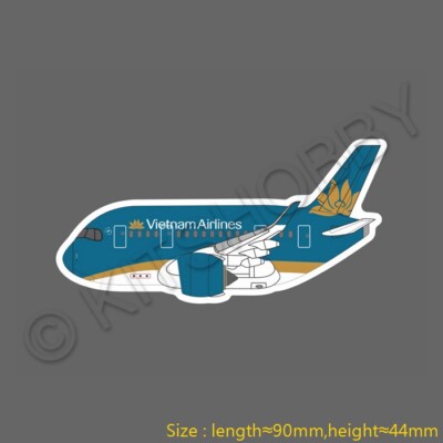Airbus A350 Vietnam Airlines Egg Plane Q Logo Sticker (Size 9cm x 4.4cm)