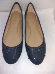 blue patent leather flats