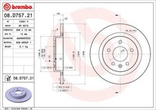 BREMBO 2x Bremsscheibe hinten Ø288 mm Voll beschichtet für Opel Insignia B