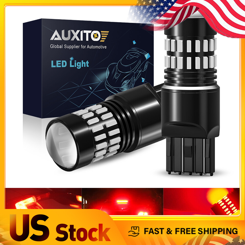 AUXITO 7443 7440 Red Strobe LED Brake Light Blinking Flash 48W Tail Lamp Parking Light  