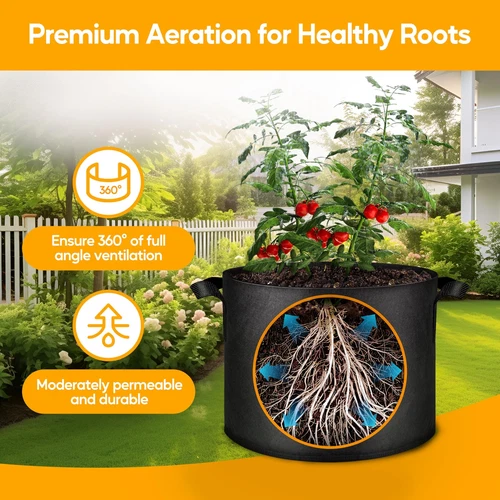 5-24Pack Garden Grow Bag/Rooty Bag Heavy Duty Non-Woven Plant Fabric Pot Contain - Picture 136 of 143
