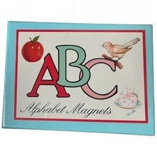 Cavallini Vintage Style Picture ABC Alphabet Magnets 2008 Boxed Set  5-1/2  X 4 